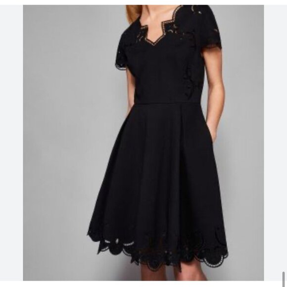 Ted Baker Saloane Embroidered Skater Dress US Size 4 - Picture 7 of 12
